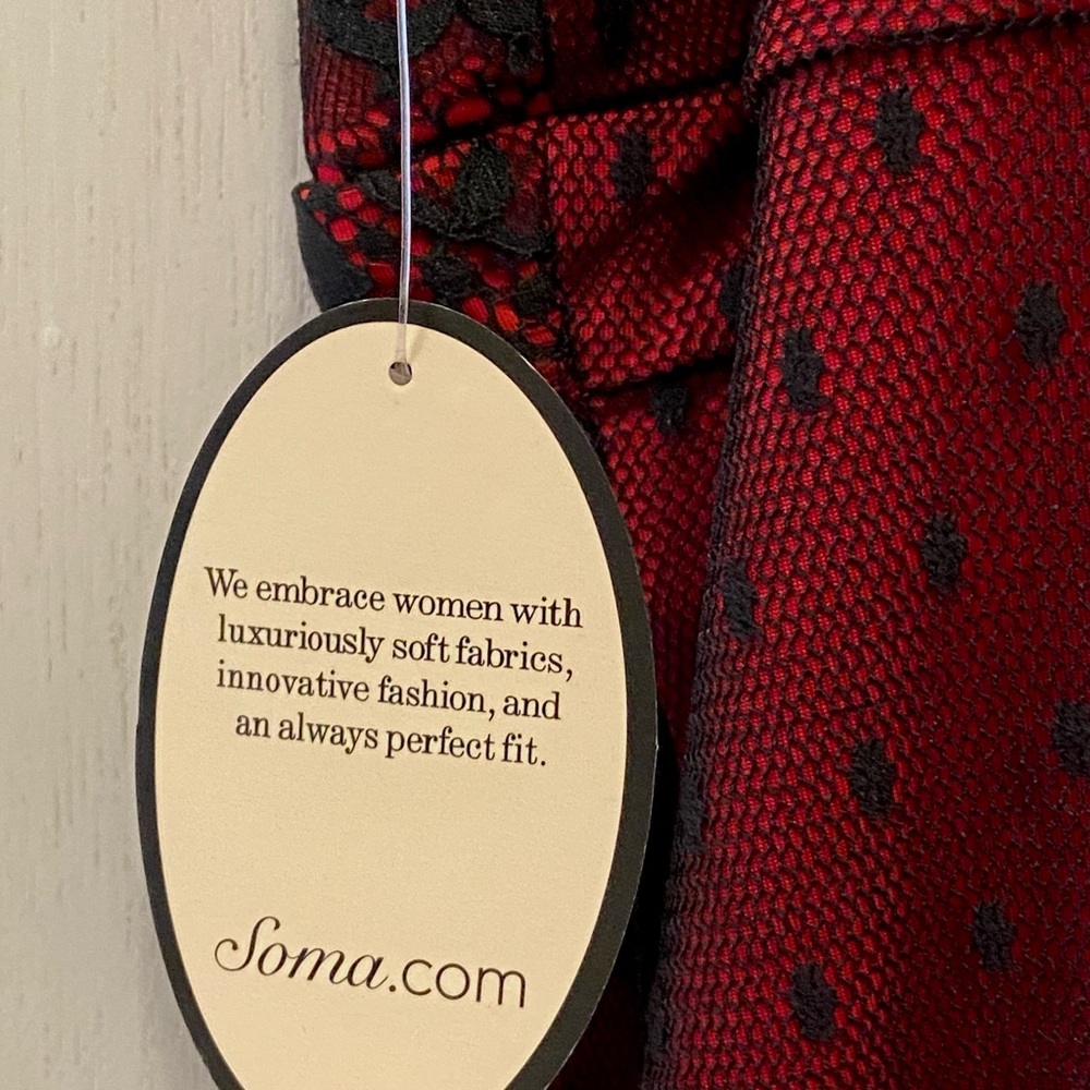 Soma sexy red and Black Lace short nightie! New with tags - Picture 7 of 9
